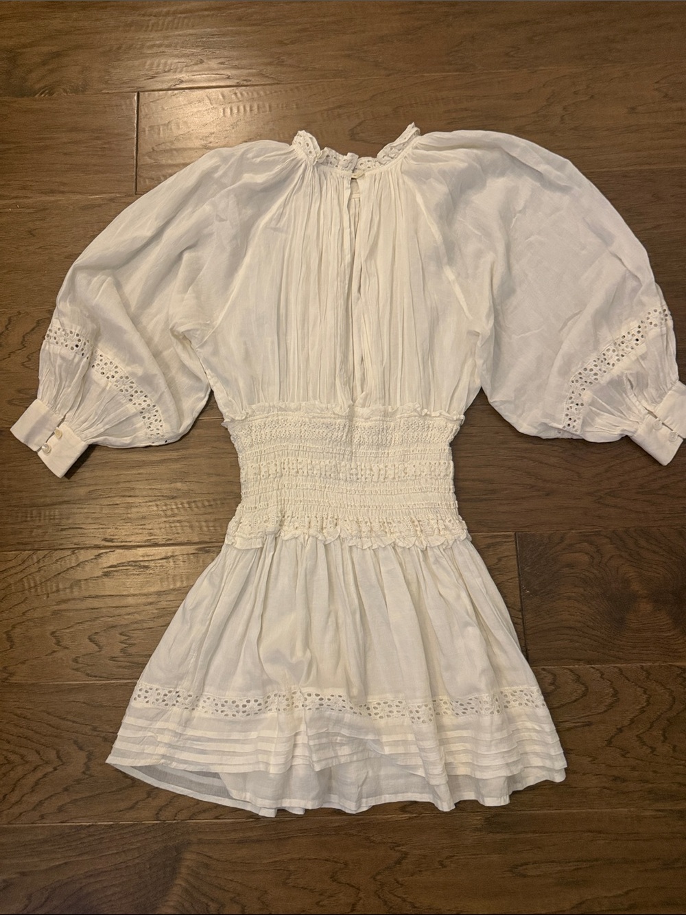 NWOT Cleobella Hayden Smocked Boho Mini Dress Ivory White S - Picture 14 of 14